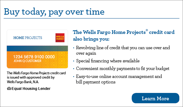 A financing credit card allowing purchases to be made today and paid over time.