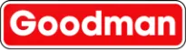 A red and white home logo with the word goodman on it.